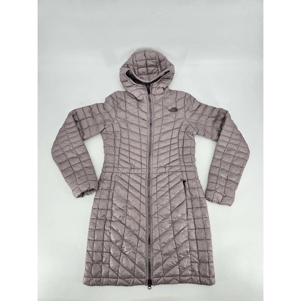 The North Face Jacket Women's XS Purple Thermoball Long Puffer Parka
